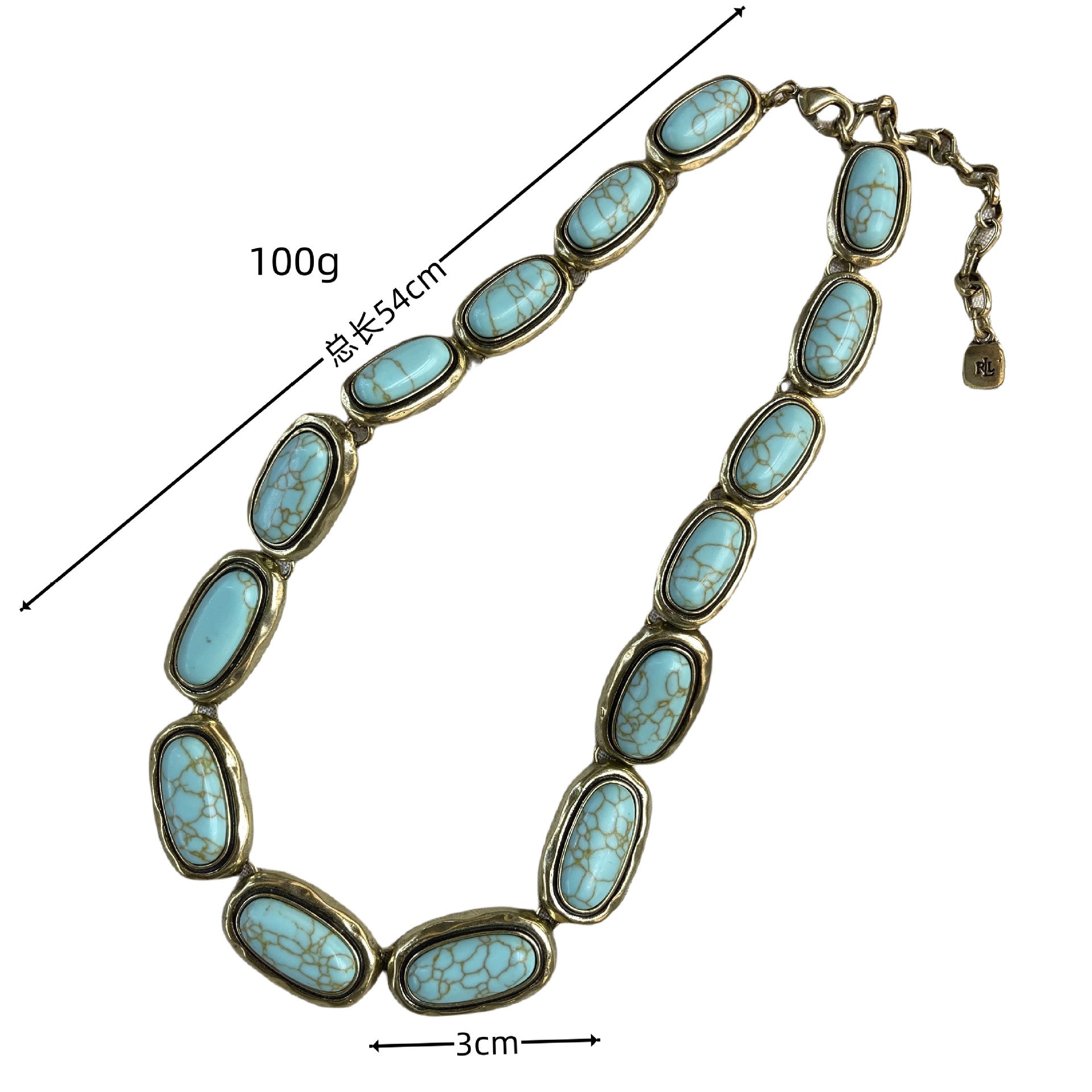 Wholesale retro turquoise necklace earrings suit vintage copper plated real  jewelry suit