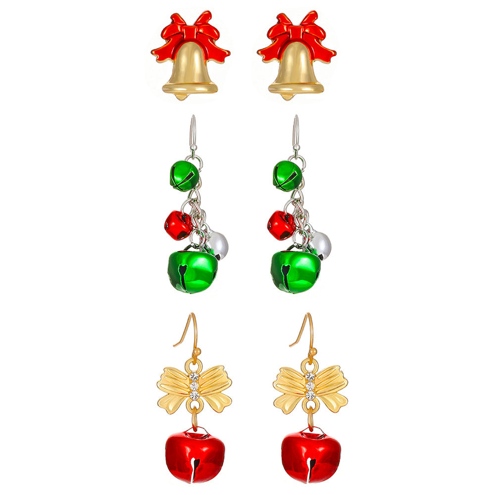 Wholesale Christmas Red and Green Bell Earrings Sets ACC-ES-MY026