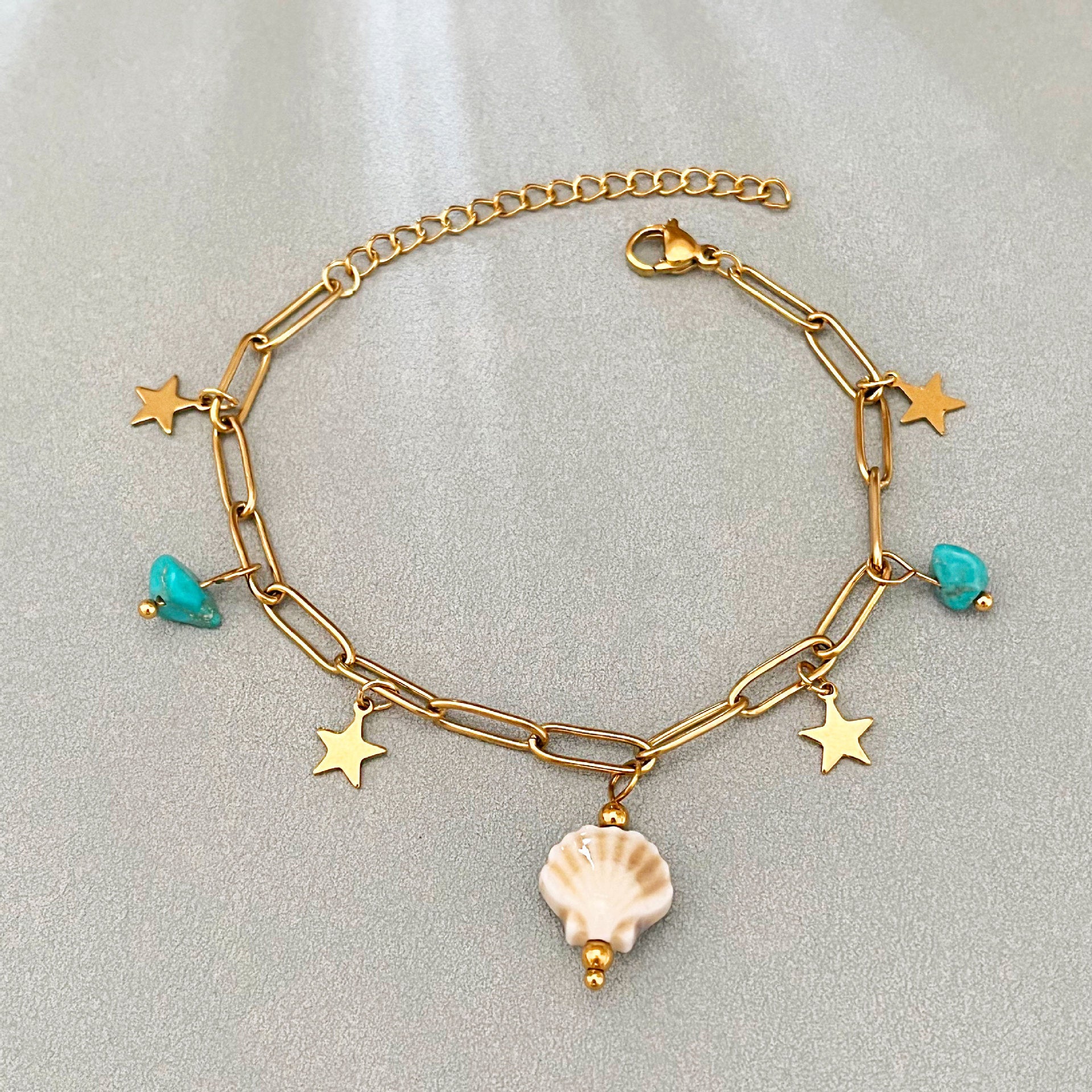 Wholesale  Beach Style Gypsophila Ceramic Shell Bracelet