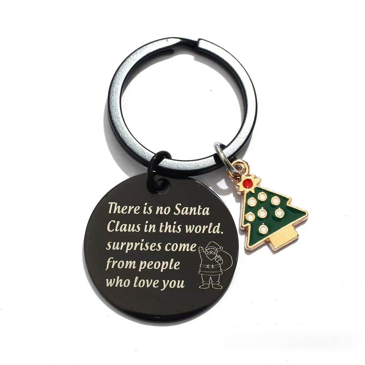 Wholesale Christmas Stainless Steel Keychain With Santa Tree And Bell Chic Car Key Accessory Gift