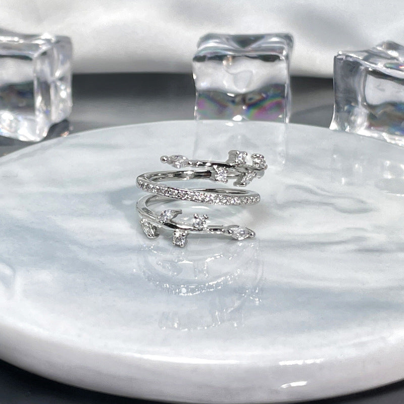 Wholesale Irregular special-shaped texture pleated open ring