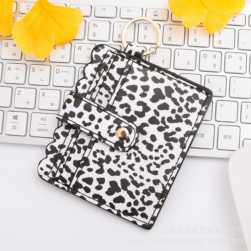 Wholesale Independence Day Cow Print Leopard Print PU Pickup Bag Keychain ACC-KC-MiQiu004