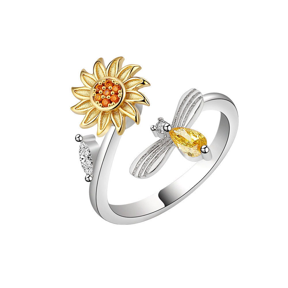 Wholesale Sunflower Swivel Ring Sunflower Ring ACC-RS-YJY002