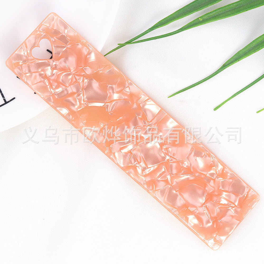 Wholesale 10PCS DIY Textured Acrylic Heart-shaped Bookmark with Keyhole Design