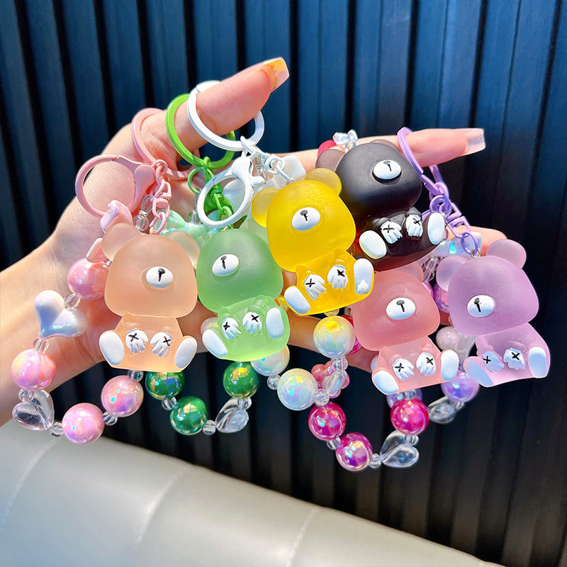 Wholesale Beaded Frosted Bear Keychains ACC-KC-WoAn010