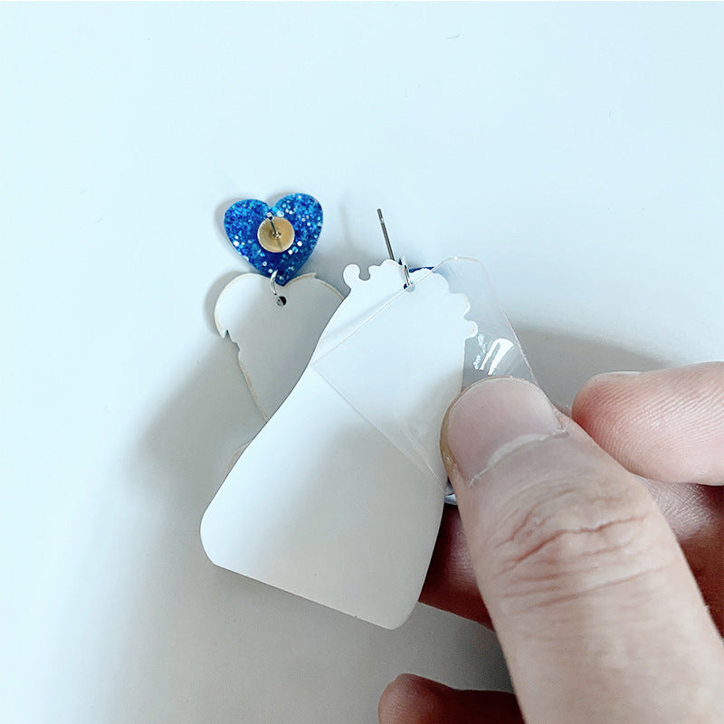 Wholesale   ghost bride creative acrylic asymmetric earrings