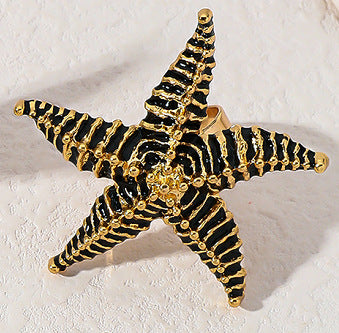 Wholesale Beach holiday style starfish necklace open ring