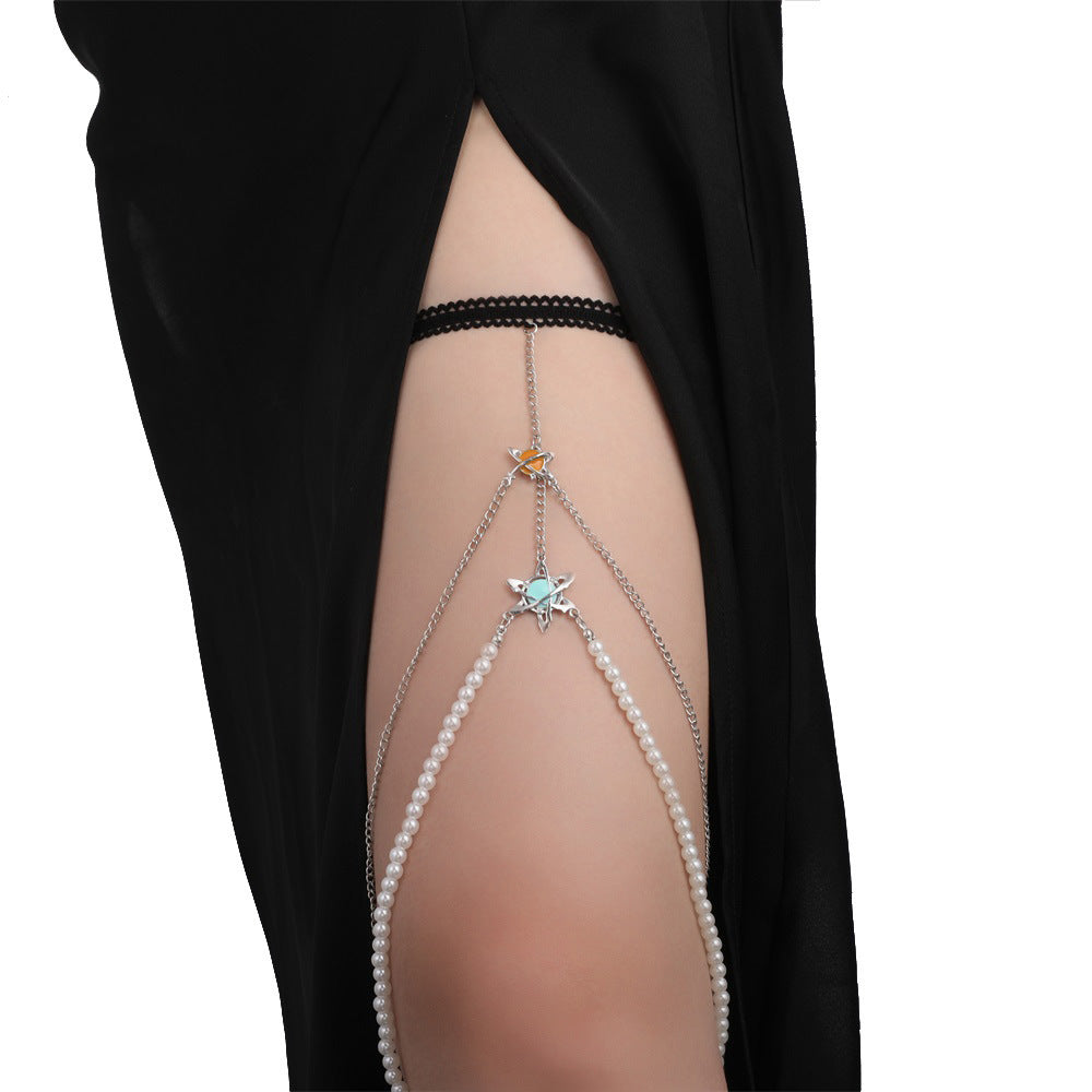 Wholesale Elastic rope double layer pendant chain leg chain