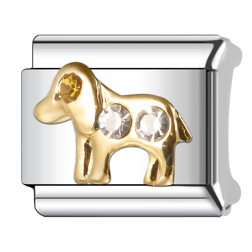 Wholesale Italian Charm Bracelet 9mm DIY Splicing Animal Style Stainless Steel Composable Bracelet