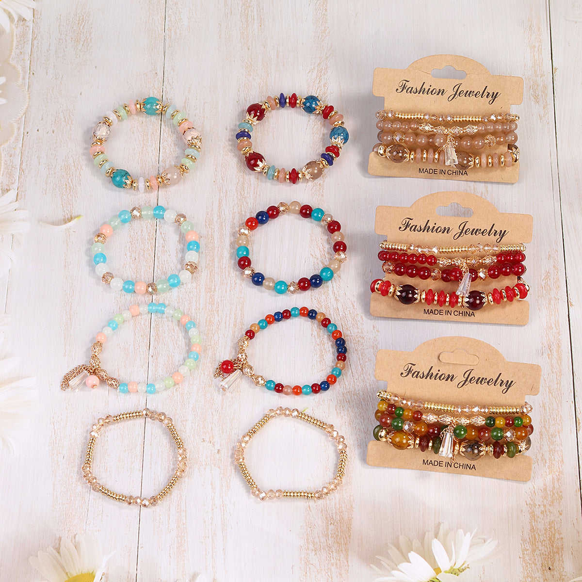 Wholesale Bohemian Crystal Pendant Glass Bracelet ACC-BT-Lijie005