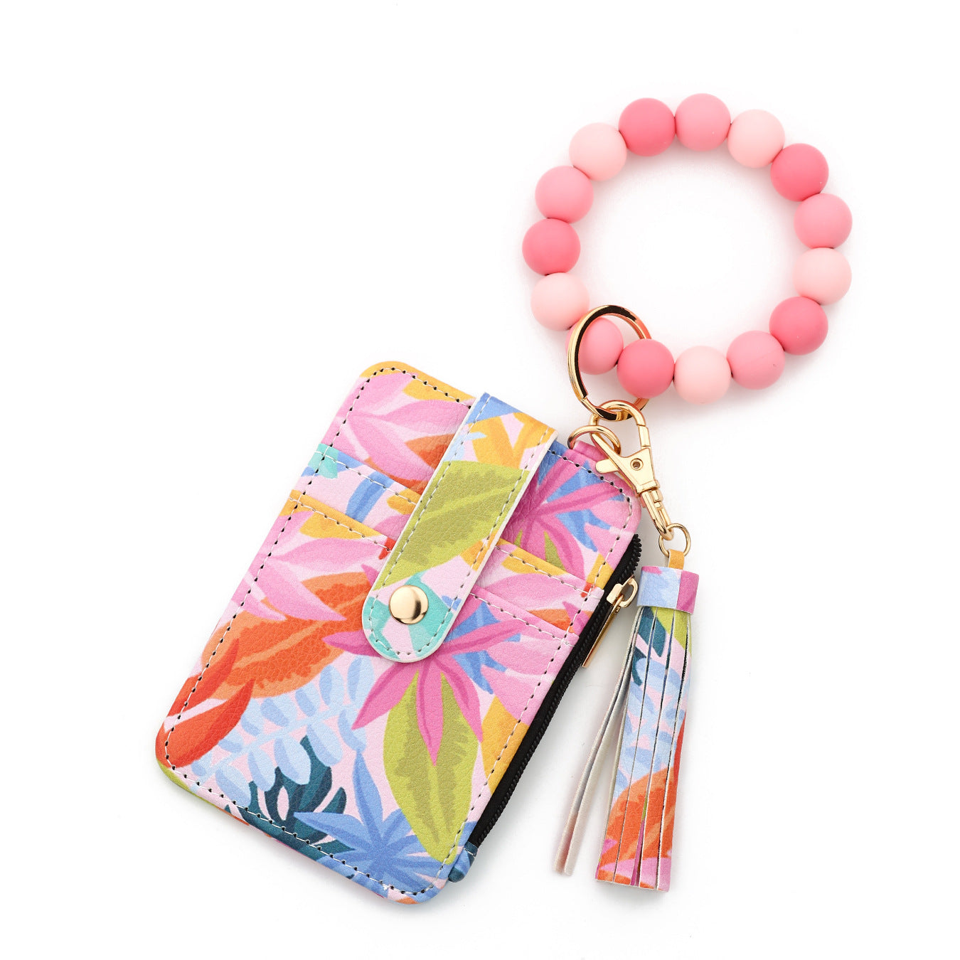 Wholesale PU leather printed card holder and keychain