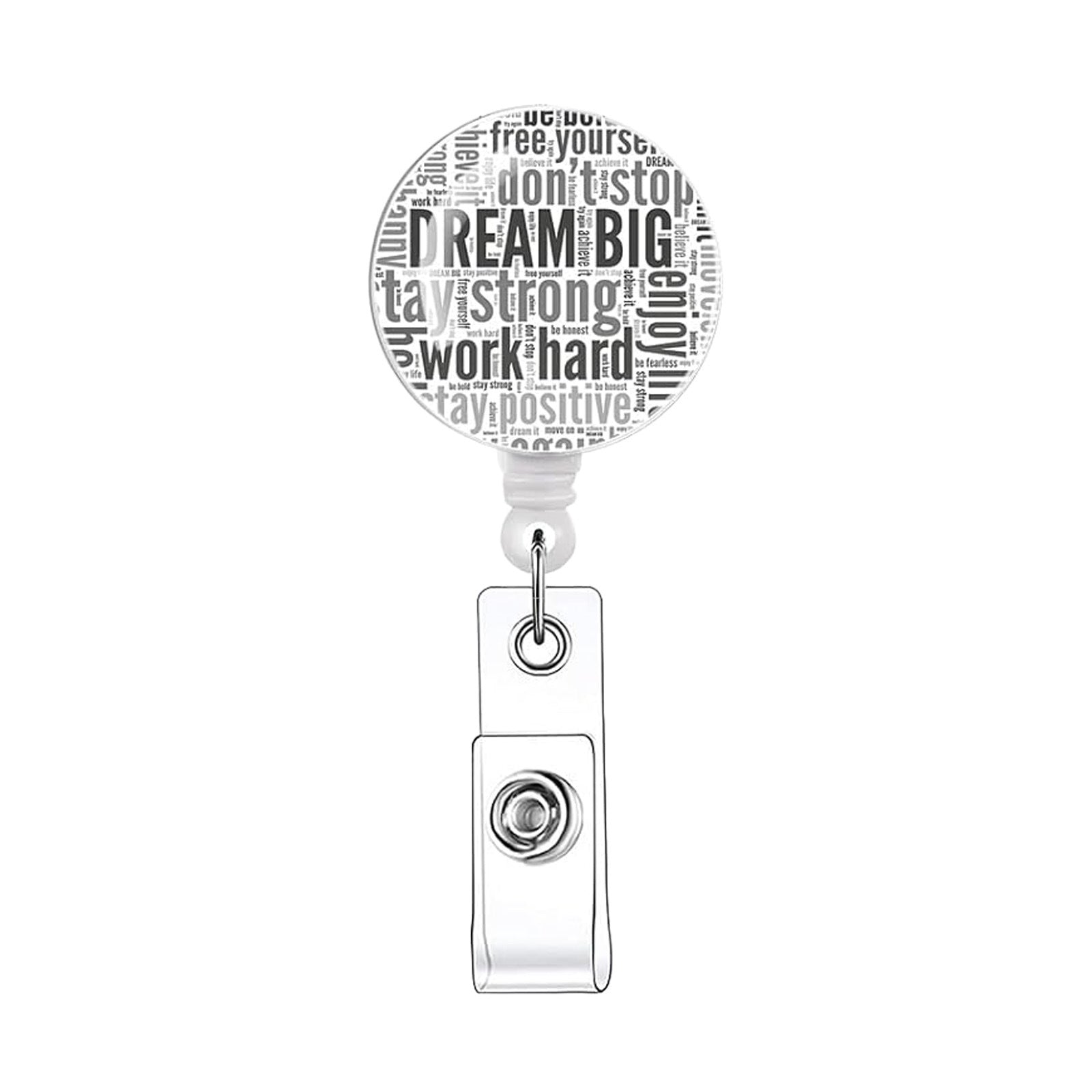 Wholesale Acrylic Retractable Badge Holder with English Quote for Everyday Office Use