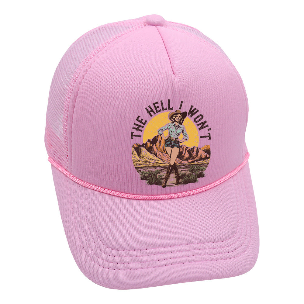 Wholesale Trucker Hat Western Style Cowboy Baseball Cap Printed Mesh Cap ACC-HT-HaiPu013