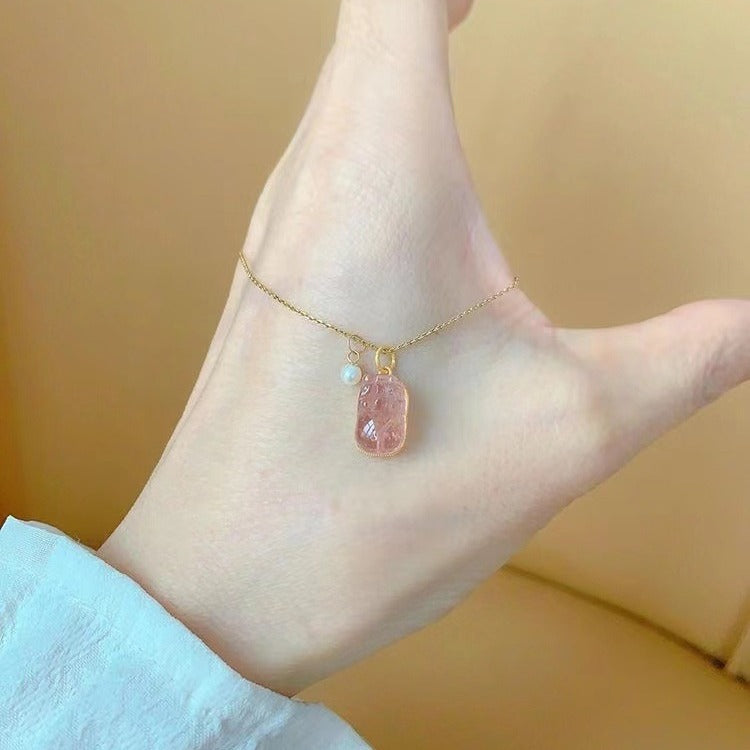 Wholesale Tourmaline  Necklace  Light Luxury Clavicle Chain