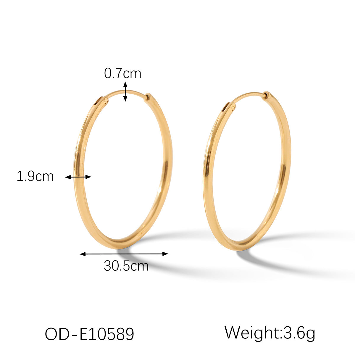 Wholesale Large Hoop Earrings  Stainless Steel 18K Gold  Earrings