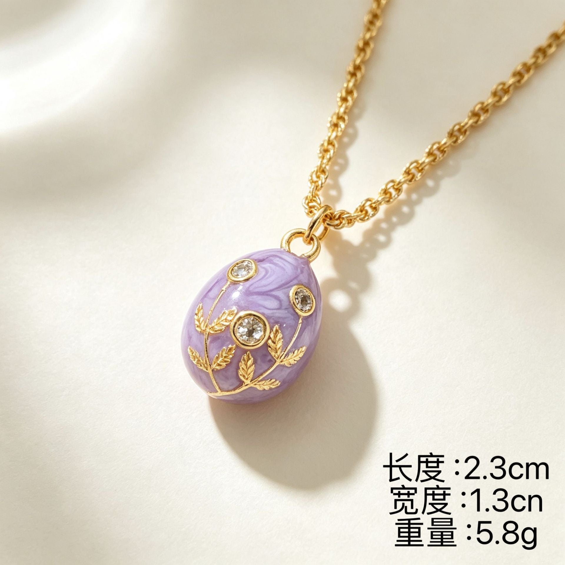 Wholesale Gold Plated Easter Egg Pendant Necklace Fashion Accessory for Party