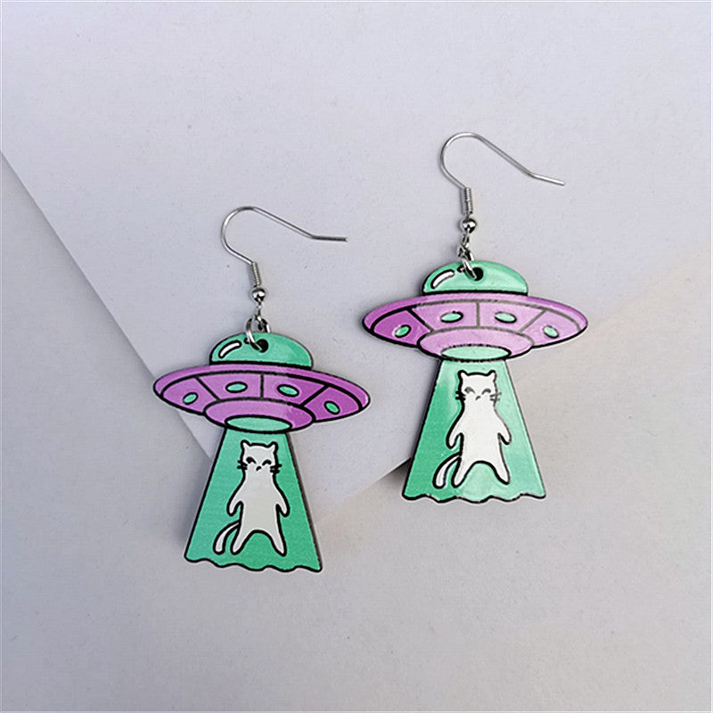 Wholesale Acrylic Cat Earrings Colorful Fashion Jewelry Accessory