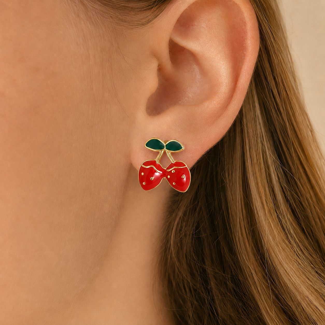 Wholesale 304 Stainless Steel Enamel Strawberry Earrings Fashion Fruit Jewelry Accessory for Party Gift