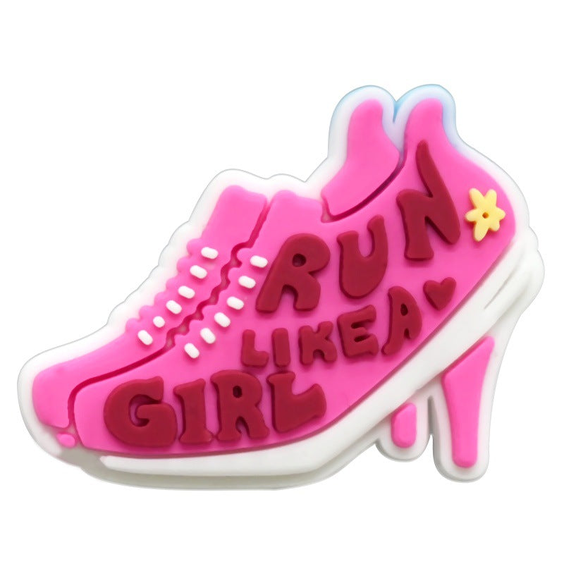 Decorazione casuale all'ingrosso della fibbia della scarpa in gomma morbida del PVC di serie di maratona da 100 pezzi