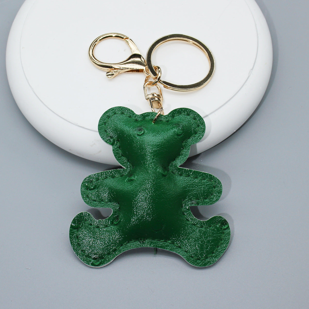 Wholesale  Cartoon Bear Accessories Leather Pattern Car Keychain