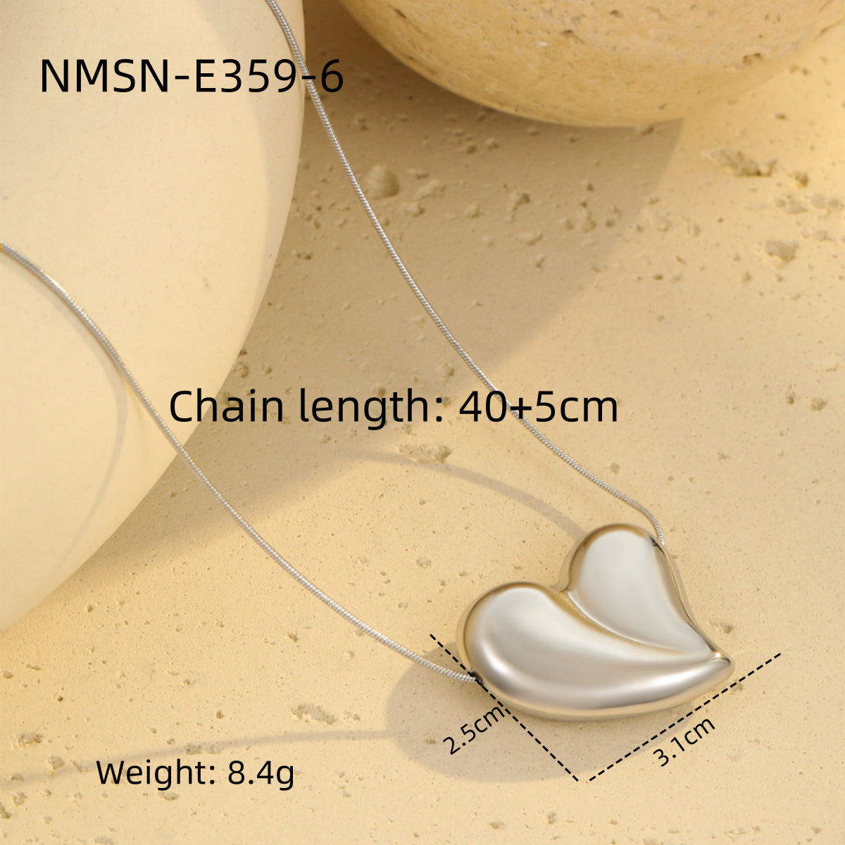 Wholesale Stainless steel simple love snake bone necklace