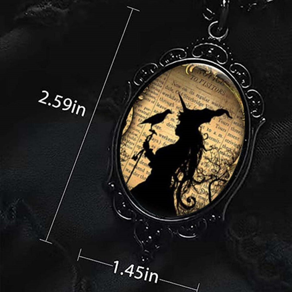 Wholesale  Black Bird Witch Alloy Necklace with Cross Chain,  Fashion Accessory for Resale