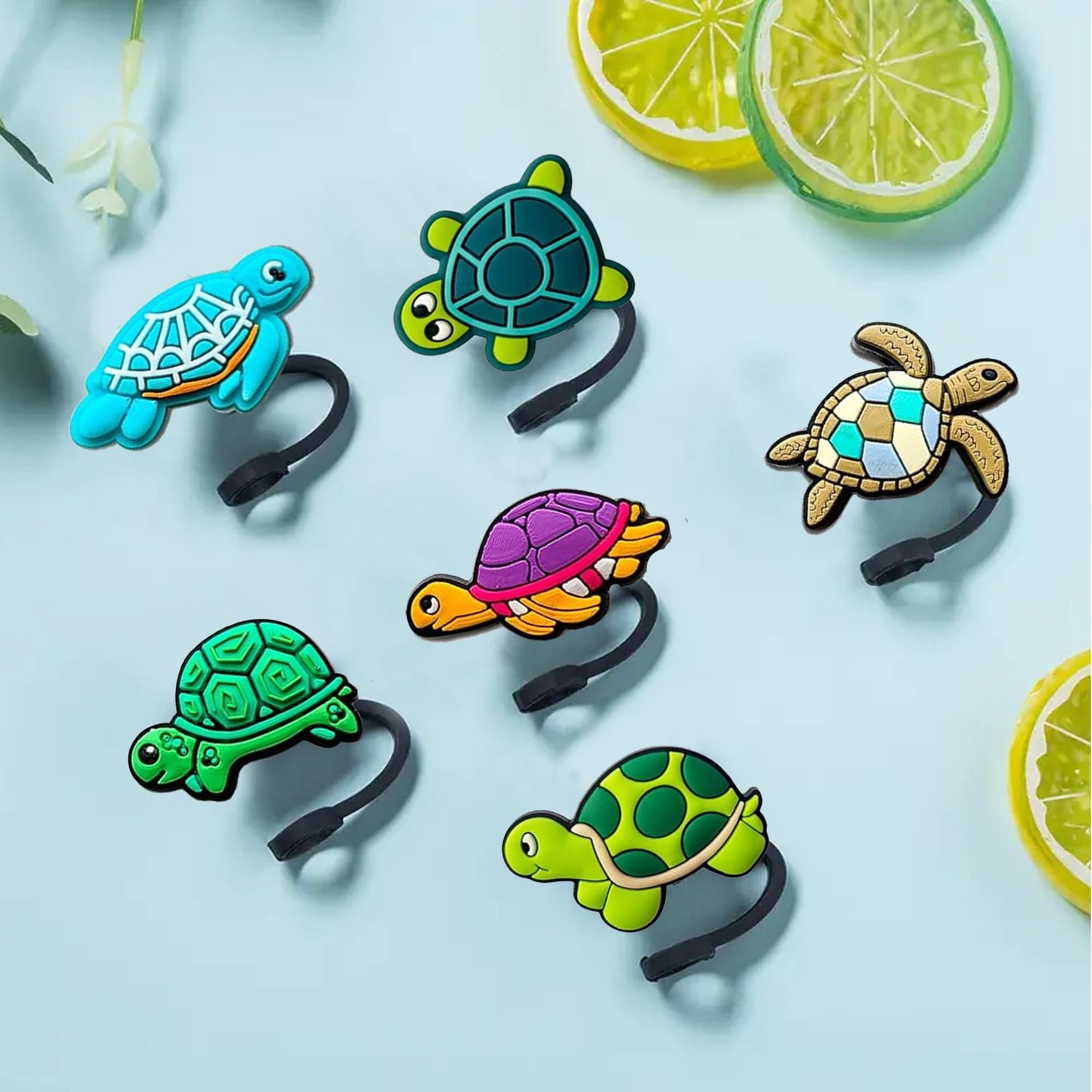 Wholesale 10mm Marine Animals PVC Soft Straw Tube Cap