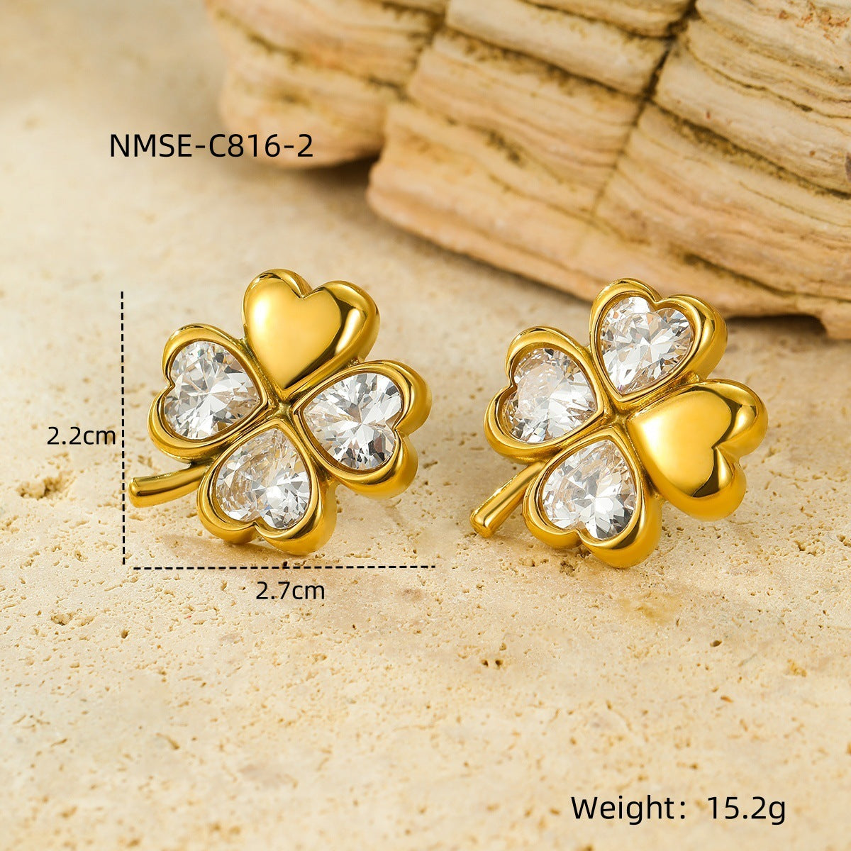 Wholesale stainless steel earrings geometric flowers pearl  earrings