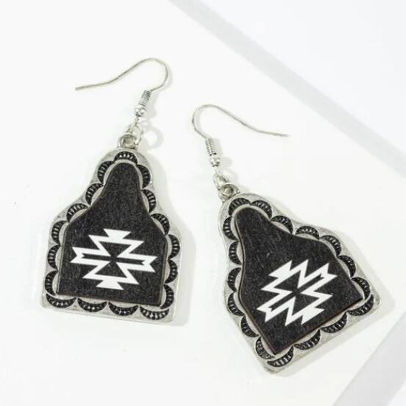 Wholesale Retro Western Style Geometric Earrings Creative Alloy Drop Earrings
