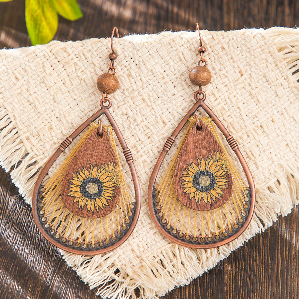 Wholesale Zinc Alloy Bohemian Coffee Color Earrings Set