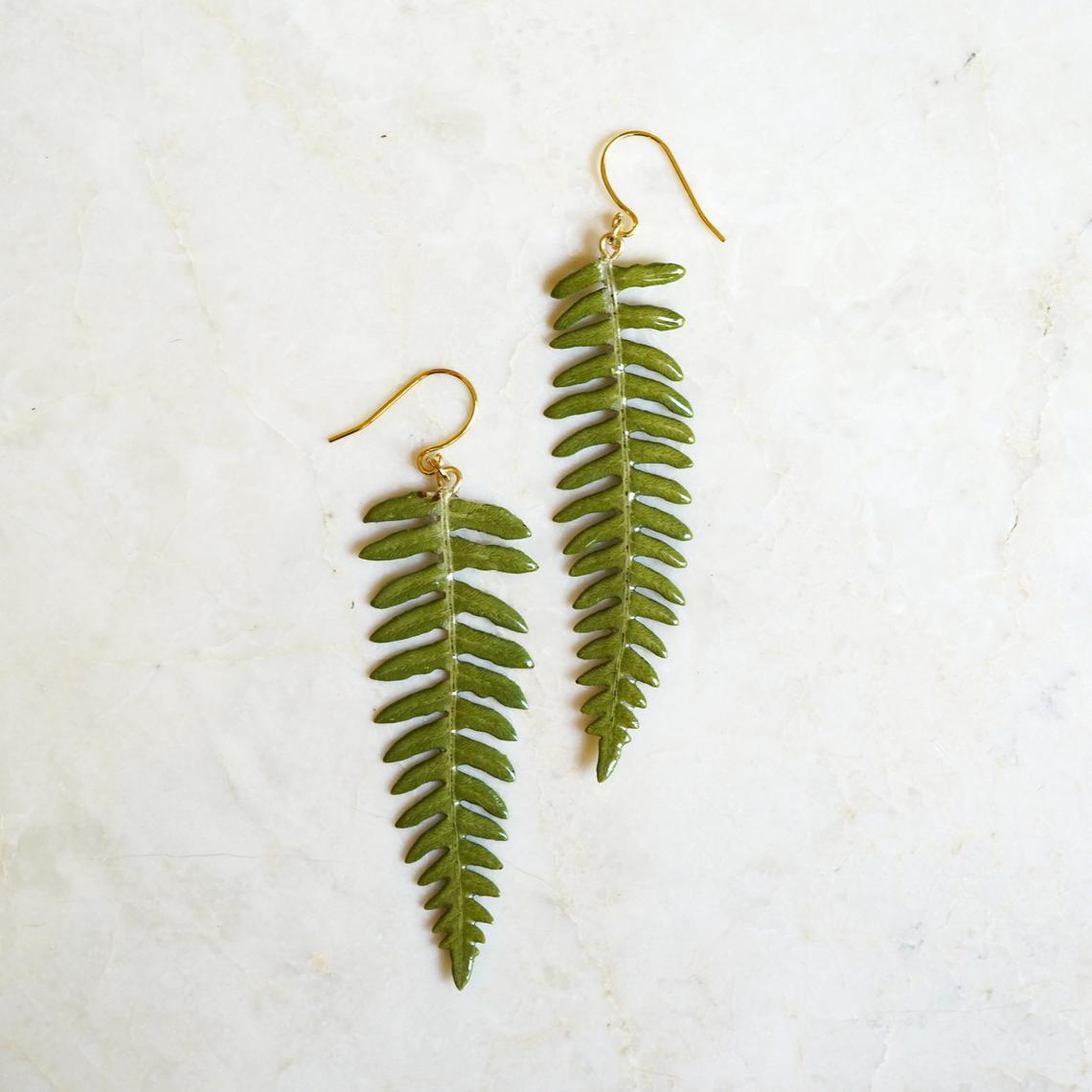Wholesale  Bohemian fern leaf earrings