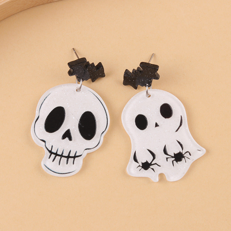 Wholesale   Skull Ghost Acrylic Earrings