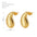 Wholesale Stainless Steel gold-plated water drop texture earrings