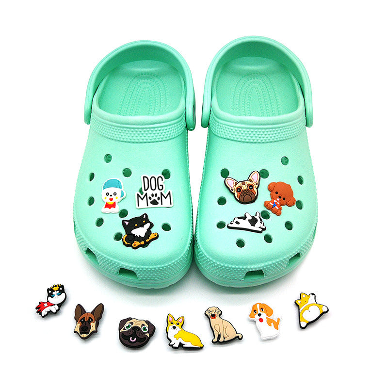 Wholesale Random 100pcs Cute Cartoon Dog PVC Soft Rubber Shoe Buckle Decoration ACC-SC-YiBang004