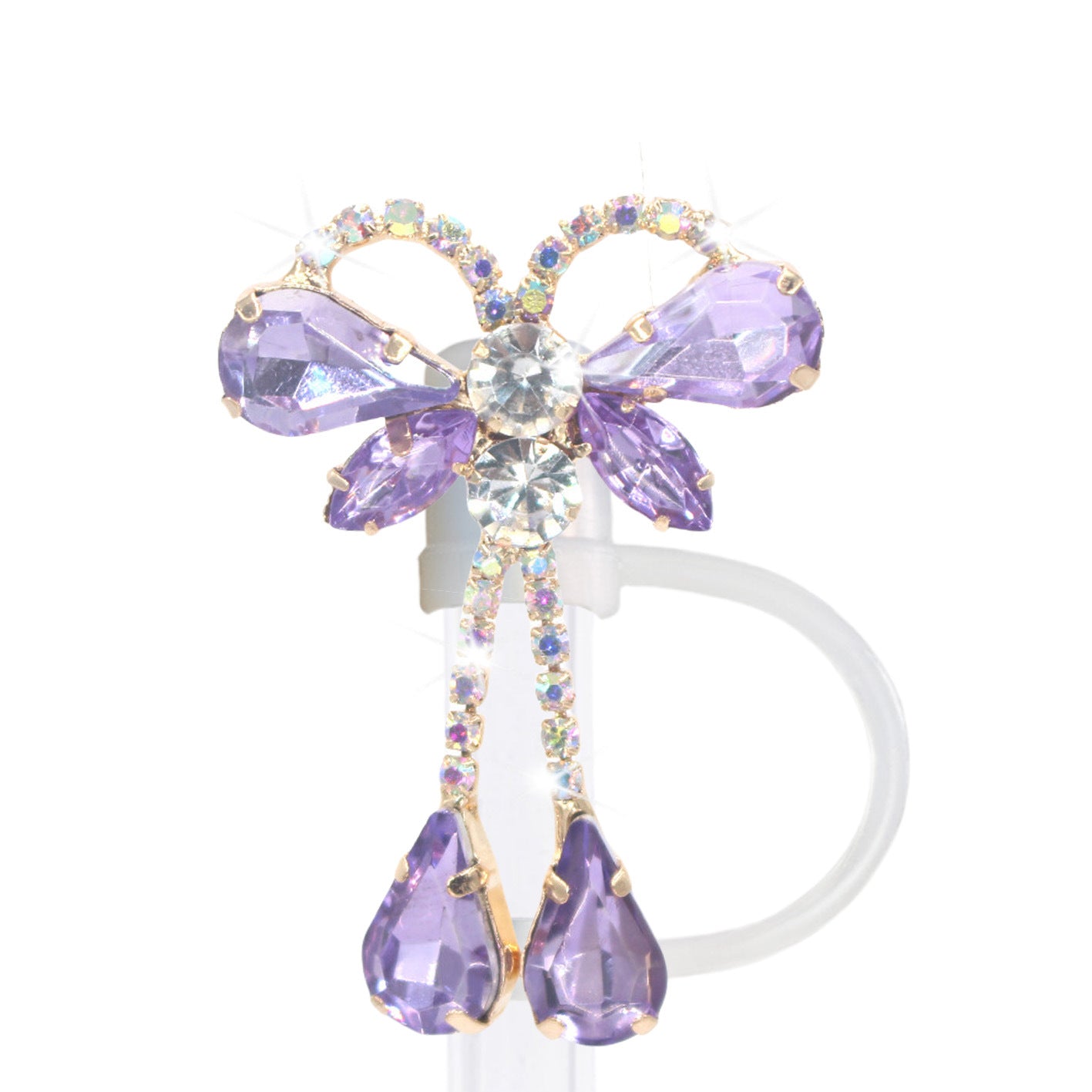 Wholesale Wholesale 50pcs Teardrop Butterfly Pendant 10mm Straw Cover Straw Tube Cap