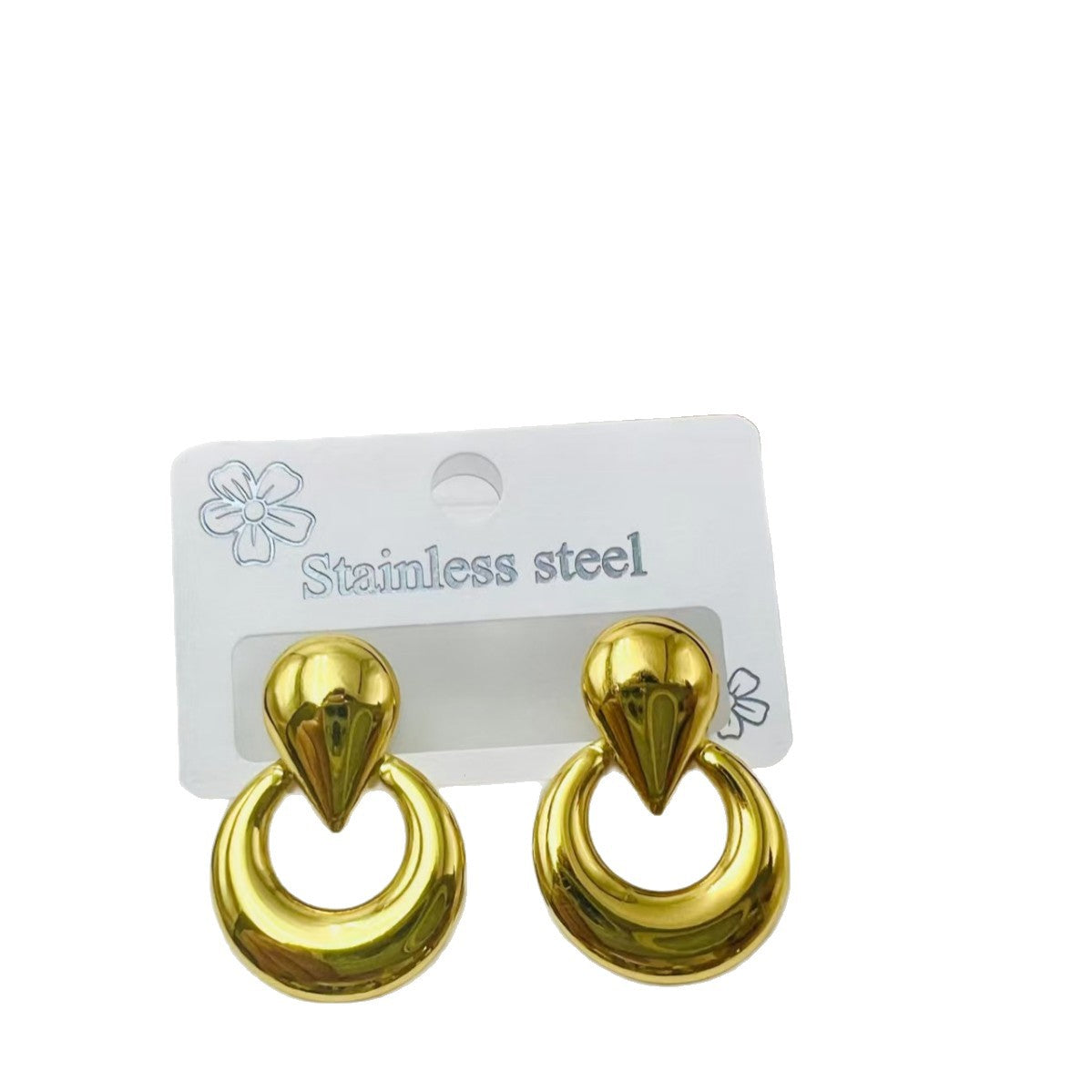 Wholesale Minimalist Stainless Steel Geometric Stud Earrings