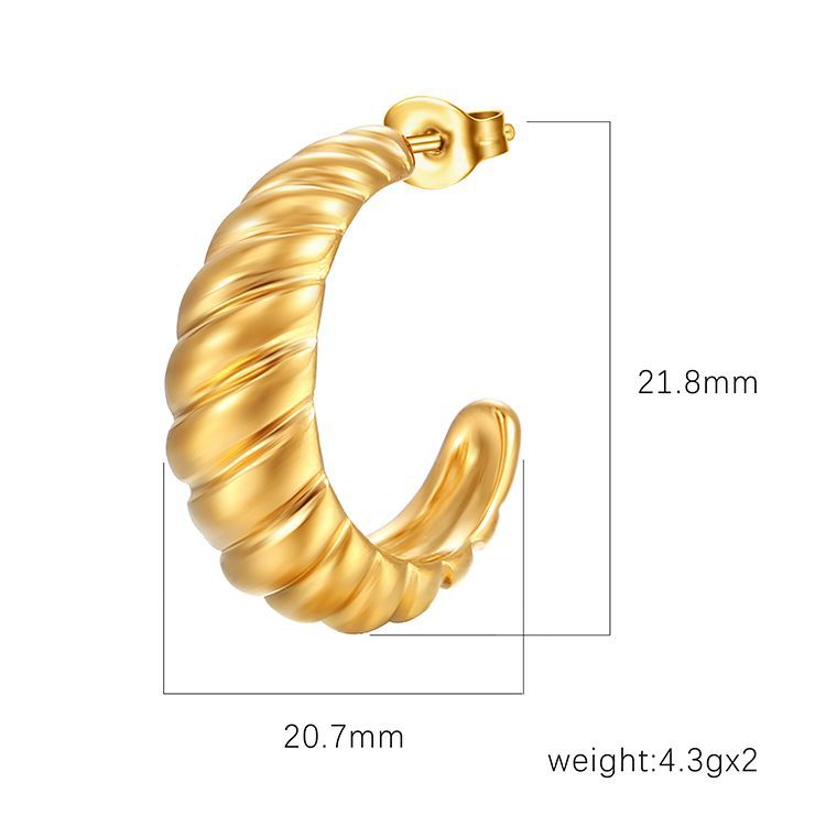 Wholesale  retro stainless steel horn bag earrings