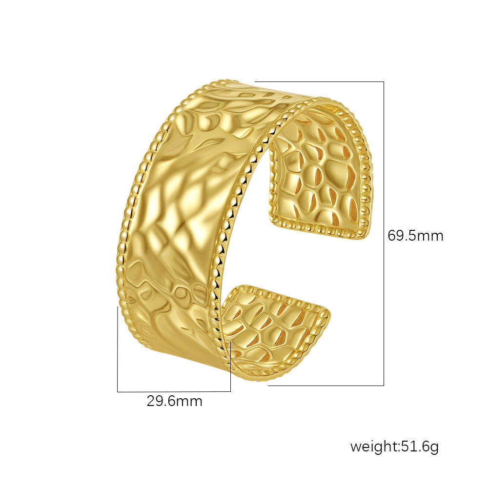 Wholesale Stainless Steel Open C Shape Bangle 18K Gold Plated Fashion Jewelry for Gift Boutique Resale