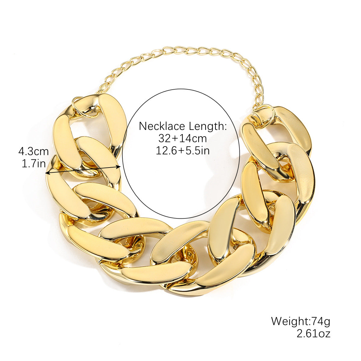 Wholesale  Acrylic Ladies Necklace Hip Hop Personality  Fashionable Geometric Necklaces