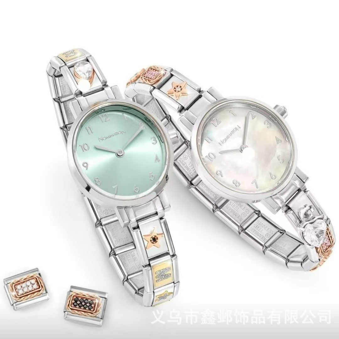 Wholesale Trendy Women' s Quartz Watch Gold Tone Stainless Steel Minimalist Fashion Wristwatch for Party Accessory