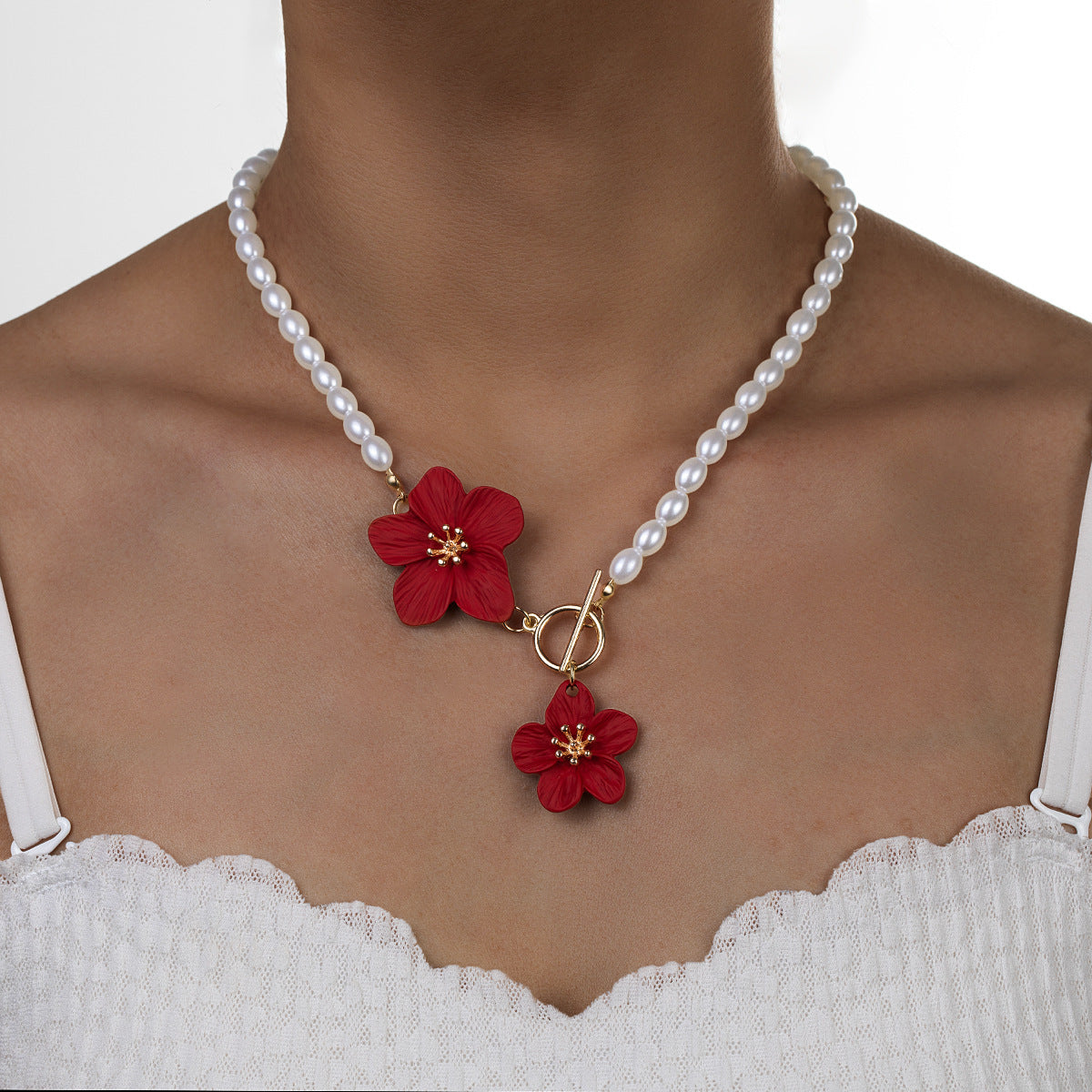 Wholesale Three-dimensional Flower OTbuckle Chain  Necklace