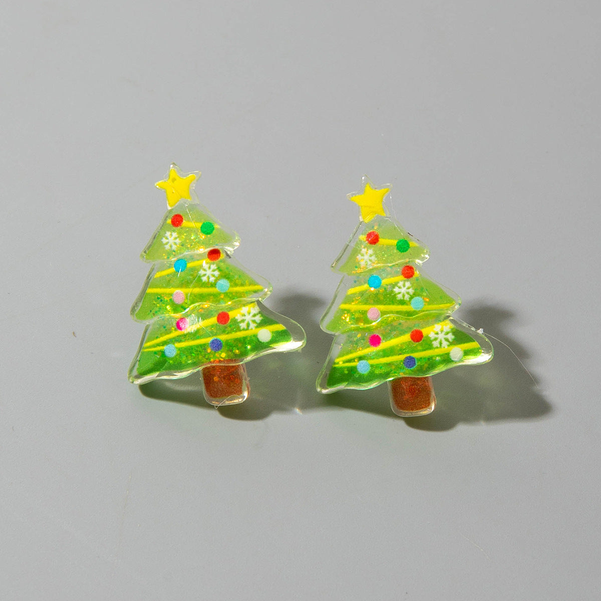 Wholesale Resin Christmas Tree Snowman Old Man Earrings