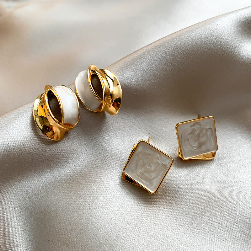 Wholesale Retro Unique Geometric Earrings Luxury Square Earrings