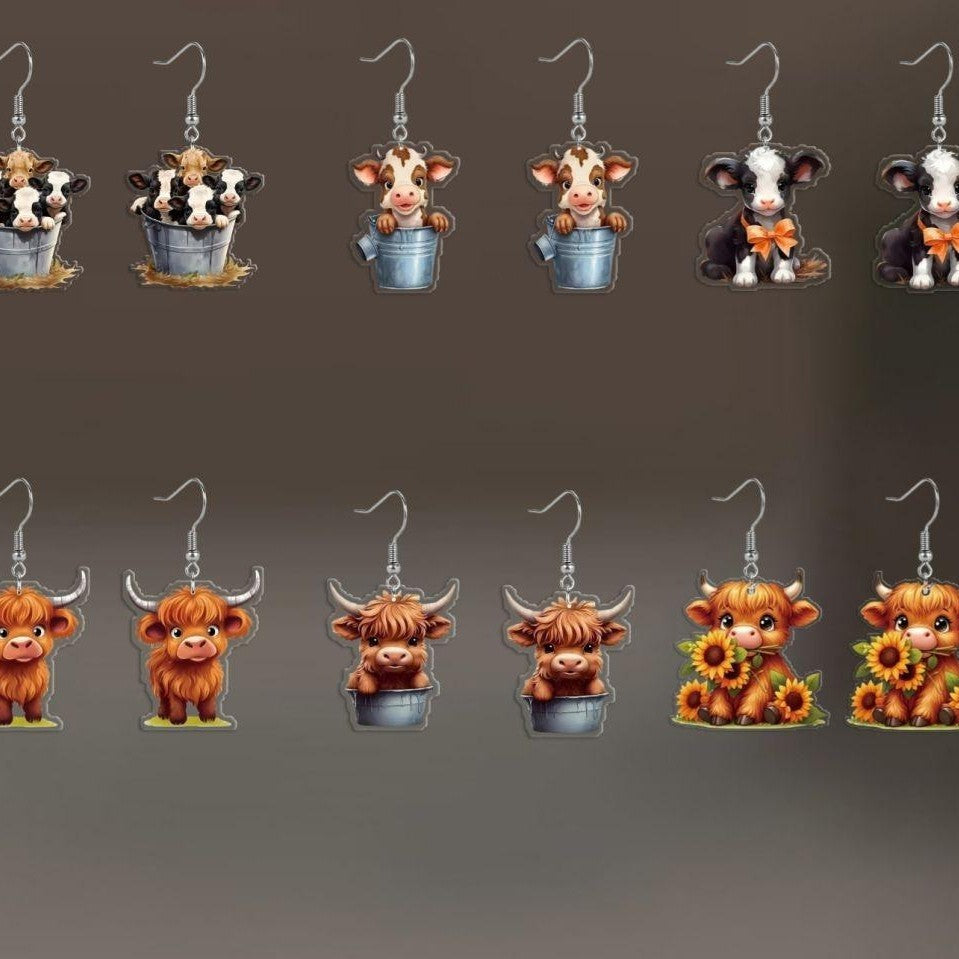 Wholesale Christmas acrylic earrings personality trend travel design earrings