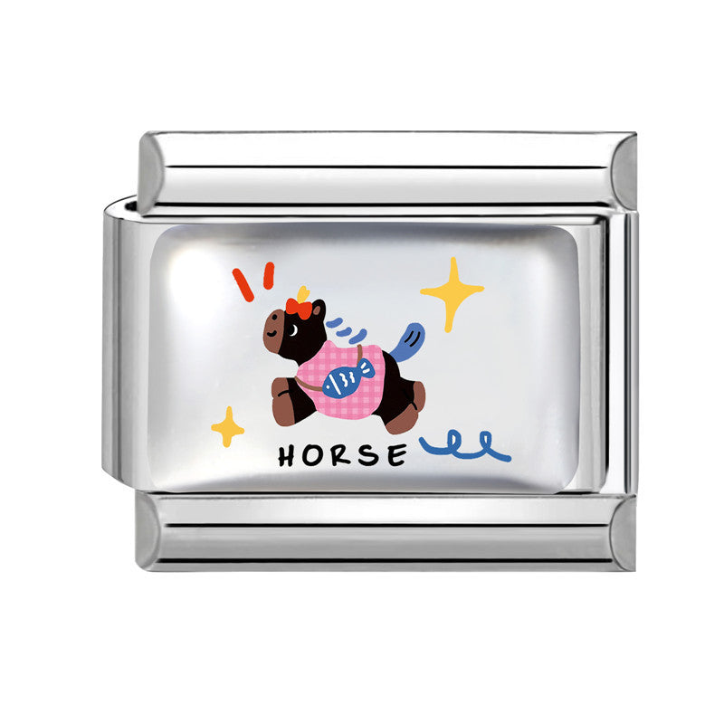 Wholesale Italian Cartoon Cute Animal DIY Stainless Steel Splicing Bracelet – Fashion Jewelry Accessory Gift