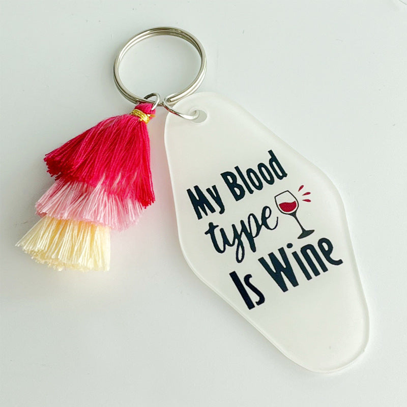 Wholesale 2pcs Father's Day Wine Lover Beer Red Wine Quit Alcohol Acrylic Keychain ACC-KC-HY023