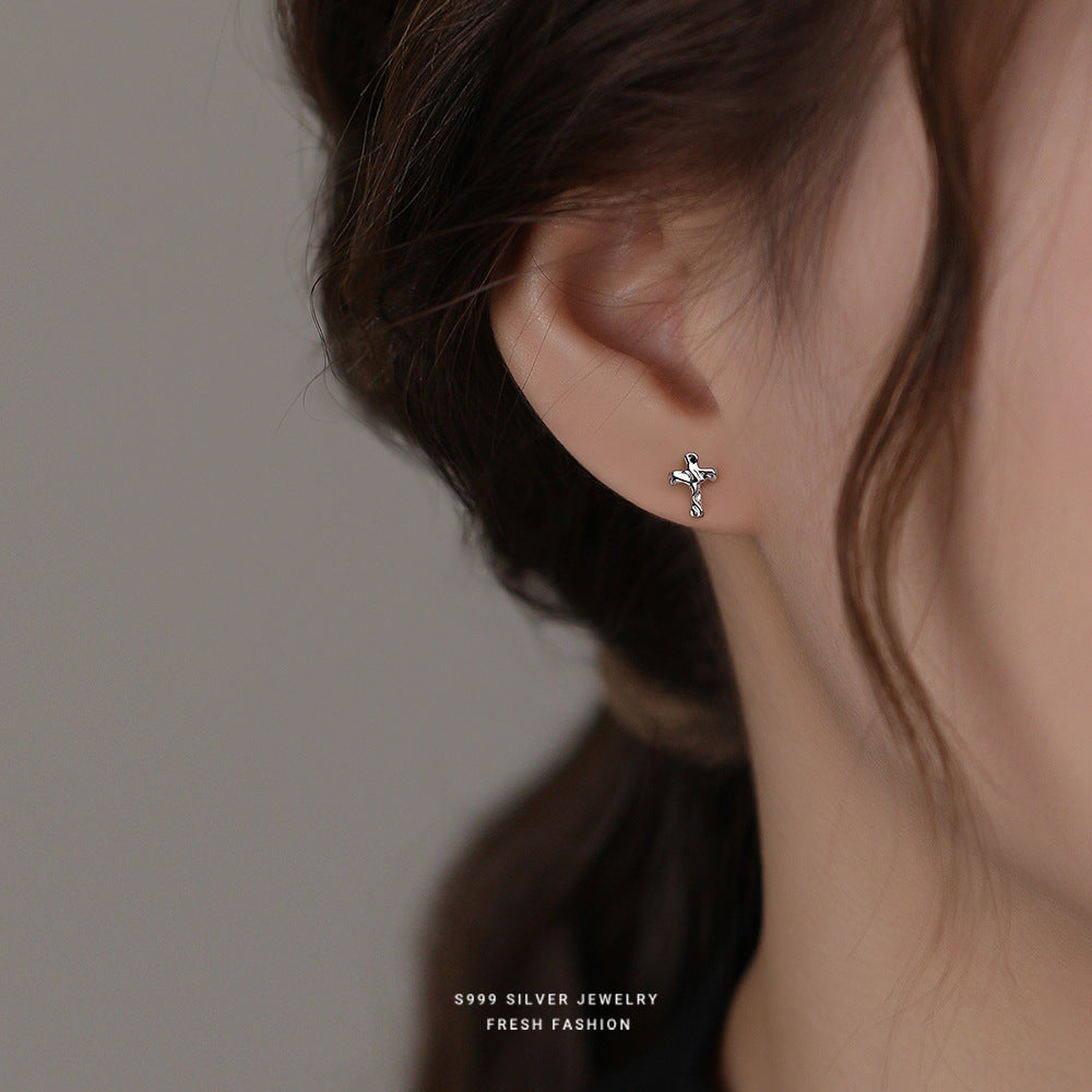 Wholesale Cross S999 Sterling Silver Earrings
