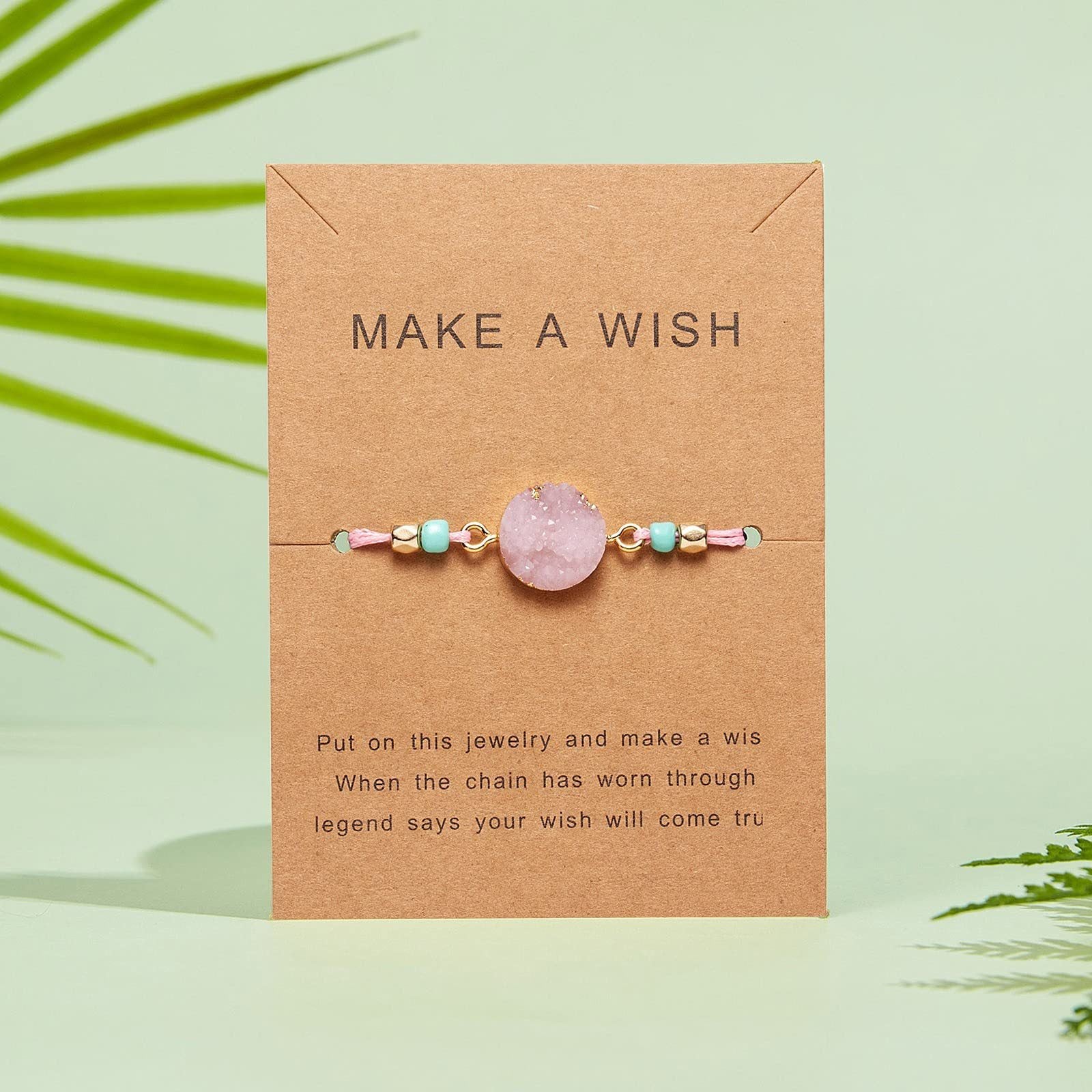 Wholesale Crystal Bracelet Natural Stone Round Double Hanging Prismatic Gold Beads  Bracelet