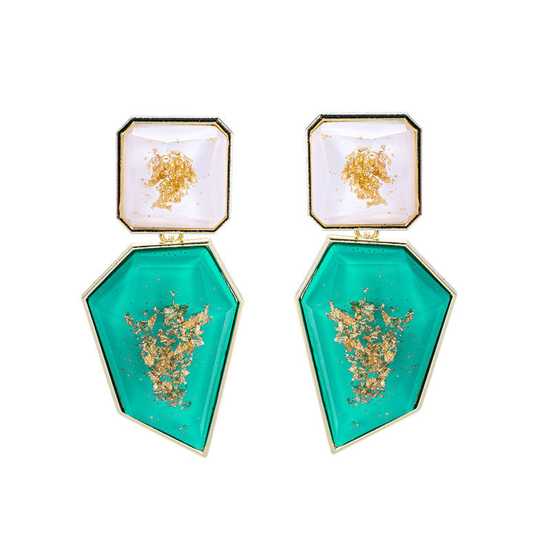 Wholesale Geometric Retro Resin Earrings Red French Style Jewelry Accessory Gift For Party Boutique