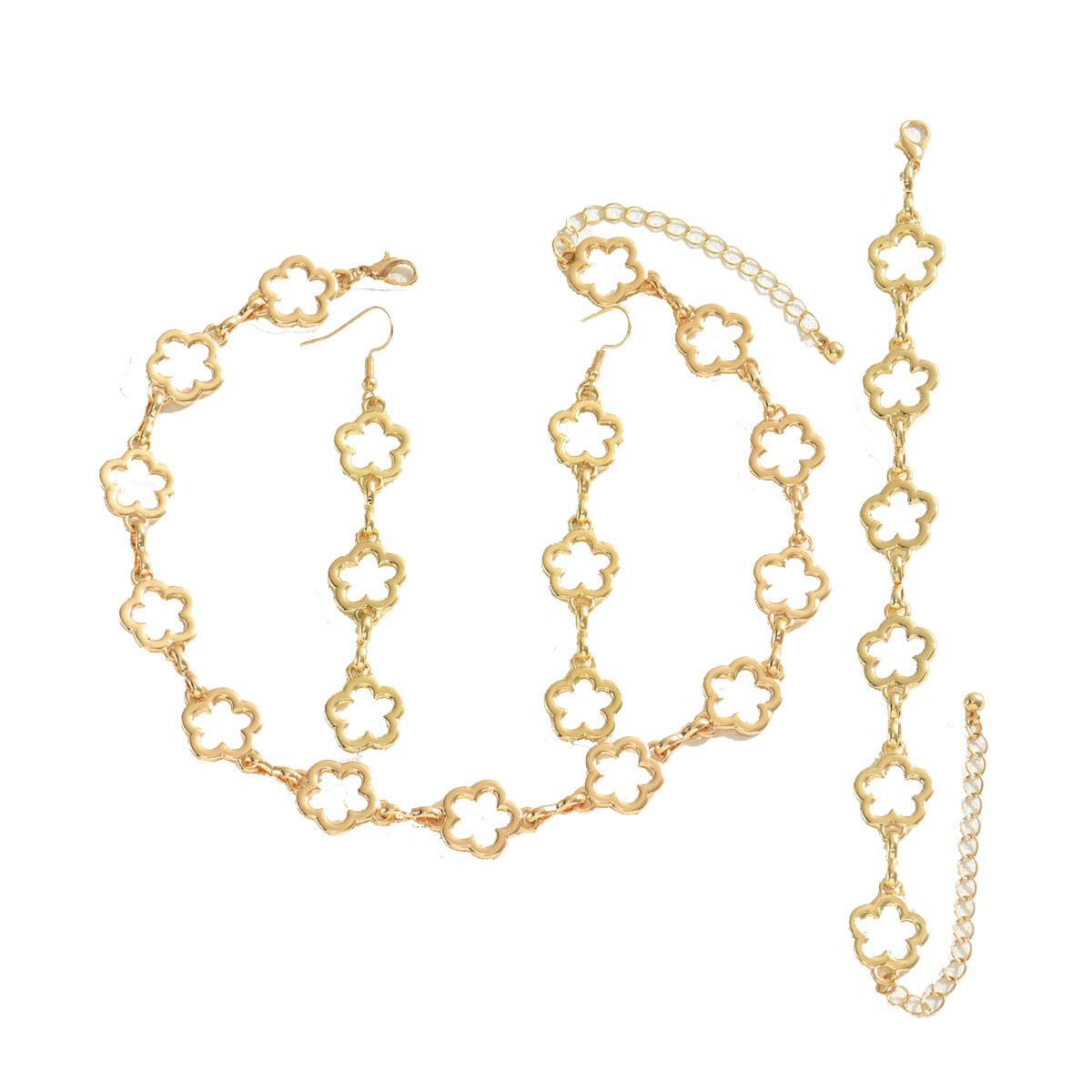 Wholesale  Mori Plum Flower Design Long Necklace Tassel Earrings